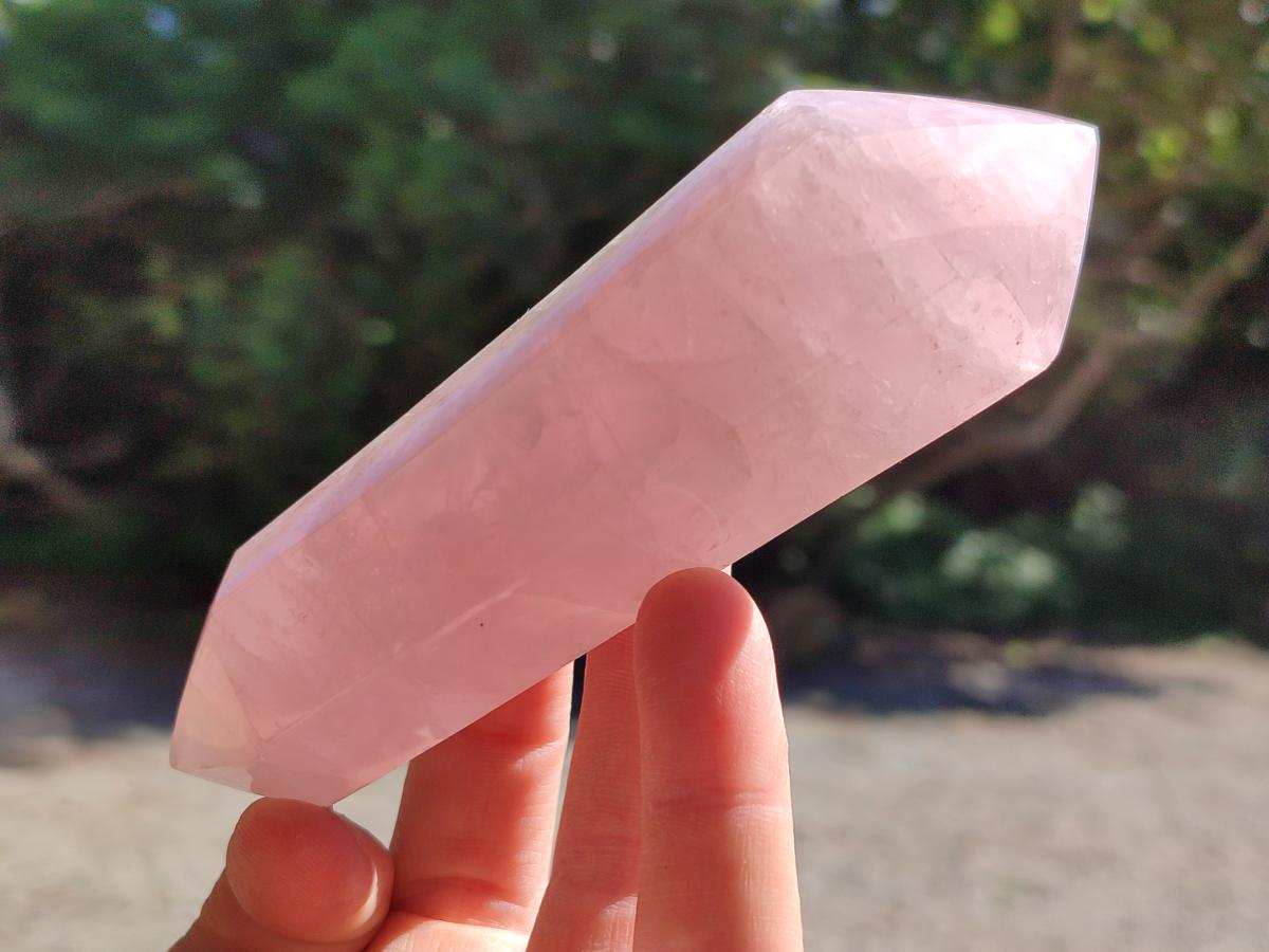 Polished Double Terminated Rose Quartz Crystals x 6 From Madagascar