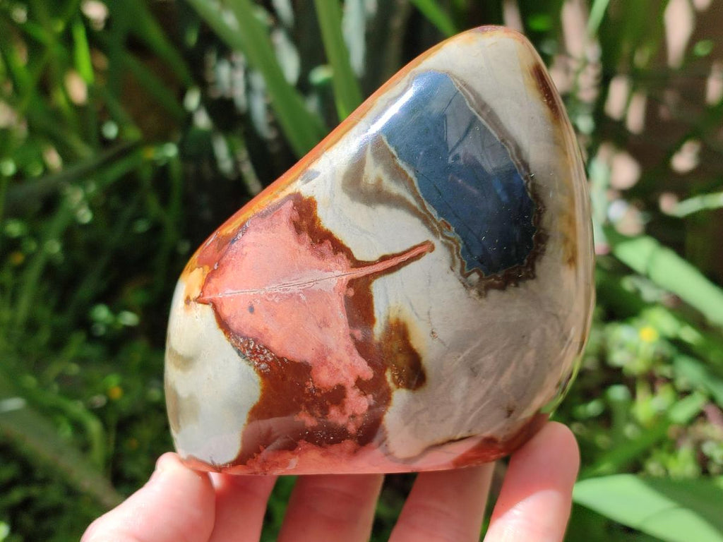 Polished Polychrome Jasper Standing Free Forms x 3 From NW Coast, Madagascar