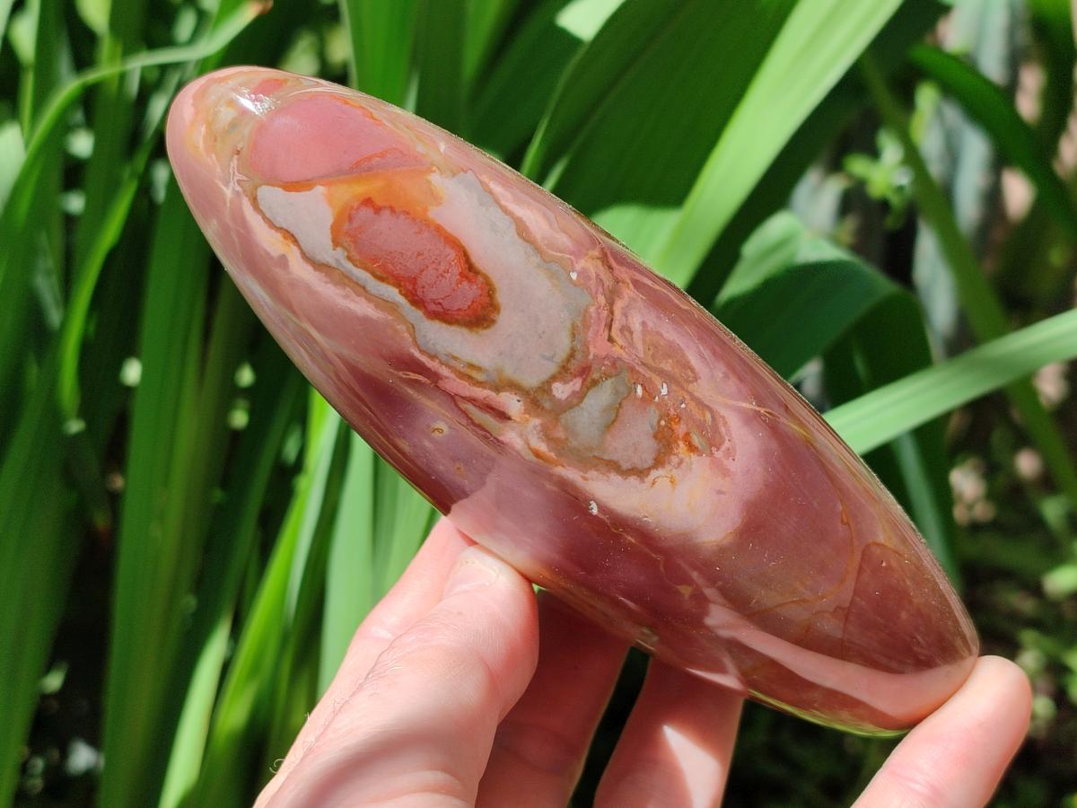 Polished Polychrome Jasper Standing Free Forms x 3 From NW Coast, Madagascar