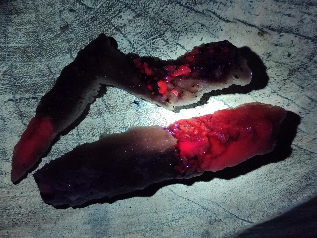 Natural Drusy Quartz Coated Spearhead Calcite Specimens x 12 From Albert's Mountain, Lesotho