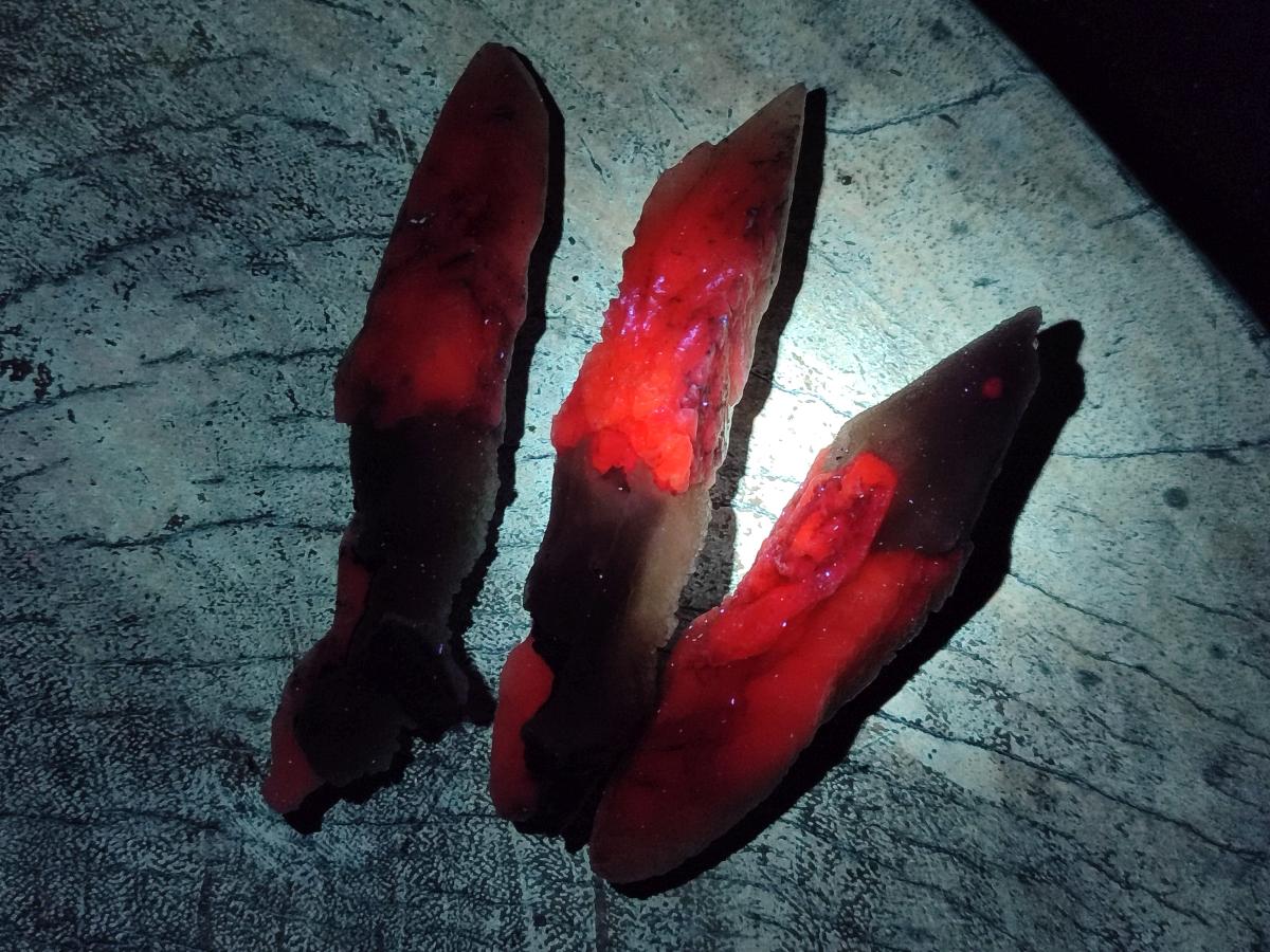 Natural Drusy Quartz Coated Spearhead Calcite Specimens x 12 From Albert's Mountain, Lesotho