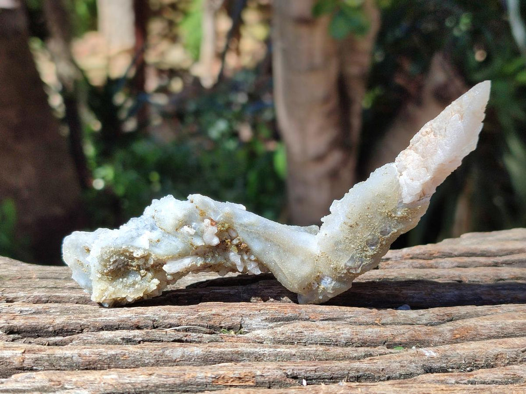 Natural Drusy Quartz Coated Spearhead Calcite Specimens x 12 From Albert's Mountain, Lesotho