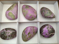 Polished Stichtite Galets x 6 From Barberton, South Africa