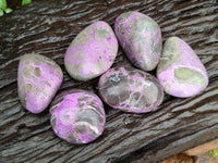 Polished Stichtite Galets x 6 From Barberton, South Africa