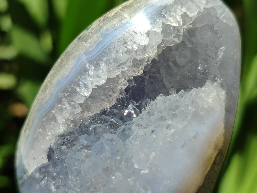 Polished Blue Lace Agate Standing Free Forms x 6 From Nsanje, Malawi