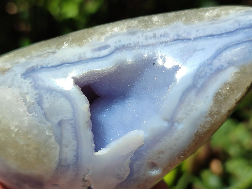 Polished Blue Lace Agate Standing Free Forms x 6 From Nsanje, Malawi