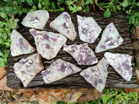 Natural Purple Cubic Fluorite On White Matrix Specimens x 12 From Khorixas, Namibia