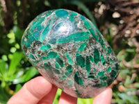 Polished Emerald Mica 'Mutokolite' Standing Free Forms x 3 From Mutoko, Zimbabwe