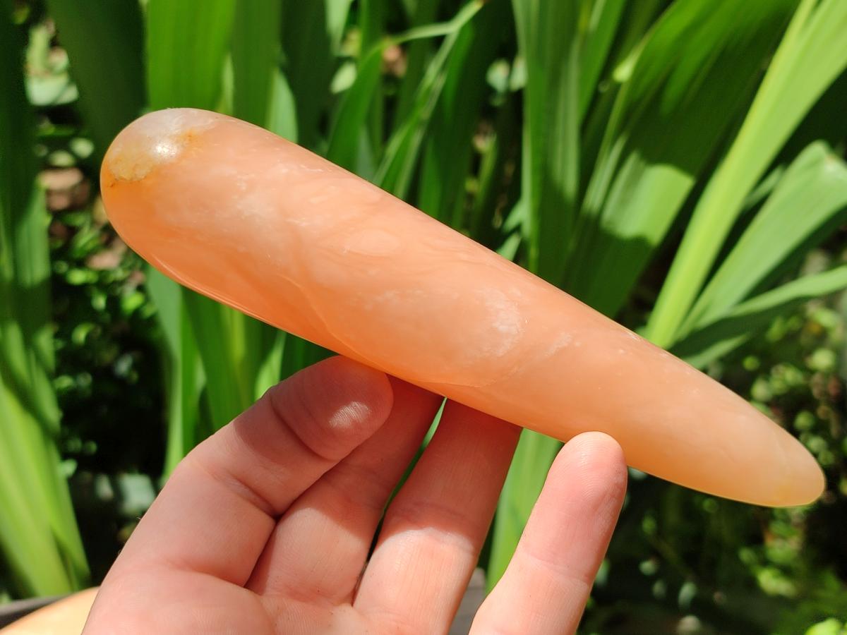 Polished Orange Twist Calcite Massage Wands x 9 From Maevantanana, Madagascar