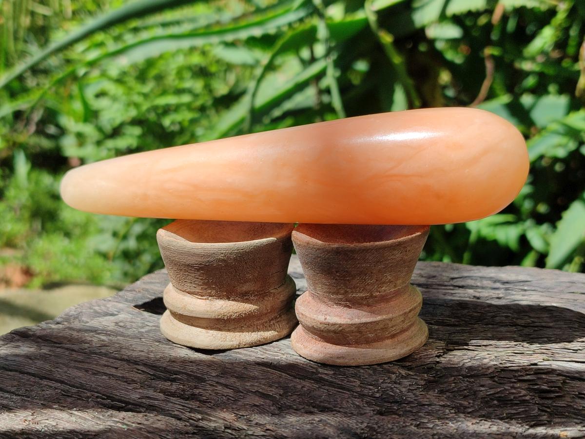 Polished Orange Twist Calcite Massage Wands x 9 From Maevantanana, Madagascar