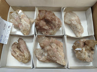 Natural Smokey Phantom Quartz Clusters x 6 From Luena, Congo