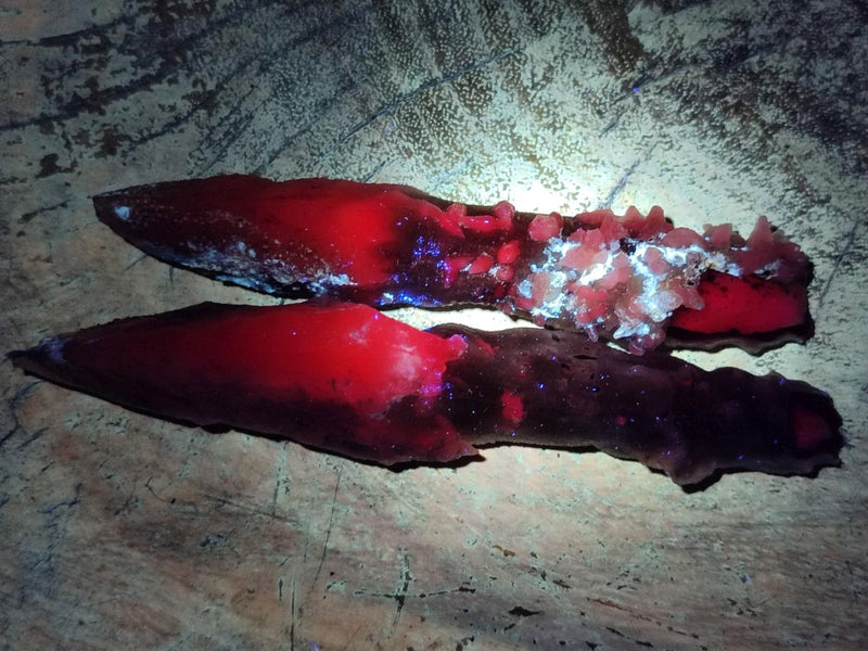 Natural Drusy Quartz Coated Calcite Pseudomorph Spearhead Specimens x 12 From Albert's Mountain, Lesotho - Toprock Gemstones and Minerals 