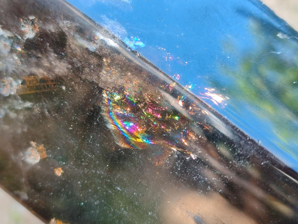 Polished On One Side Smokey Marion Quartz Crystals x 2 From Zomba, Malawi