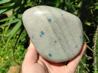 Polished Blue Spotted Spinel In Quartz Standing Free Forms x 2 From Madagascar