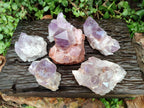 Natural Jacaranda Amethyst Crystal Clusters x 6 From Mumbwa, Zambia