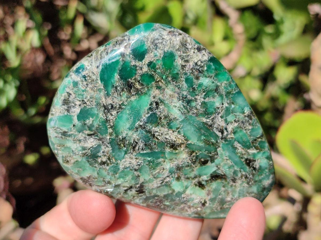Polished Emerald Mica 'Mutokolite' Free Forms x 6 From Mutoko, Zimbabwe