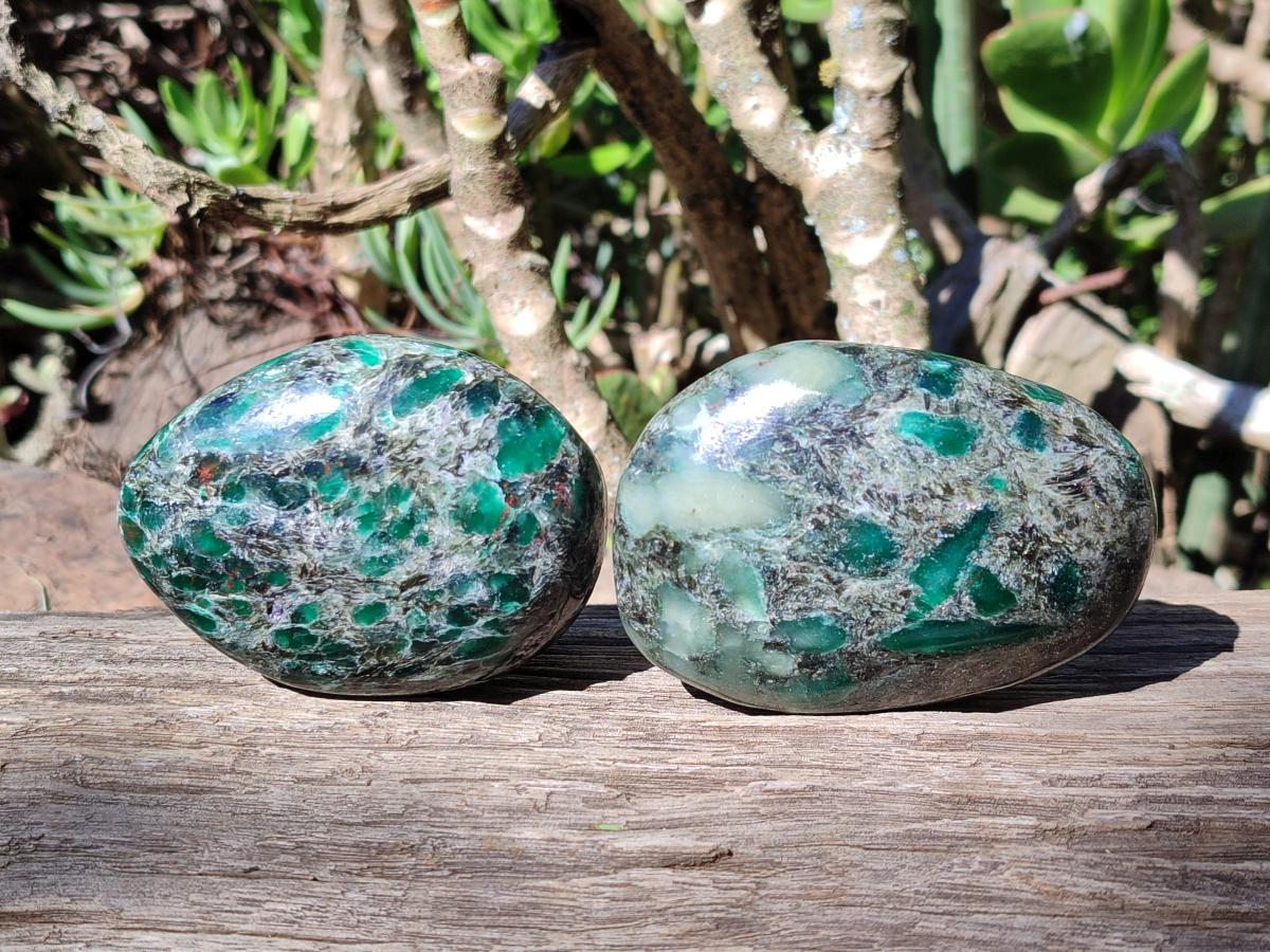 Polished Emerald Mica 'Mutokolite' Free Forms x 6 From Mutoko, Zimbabwe