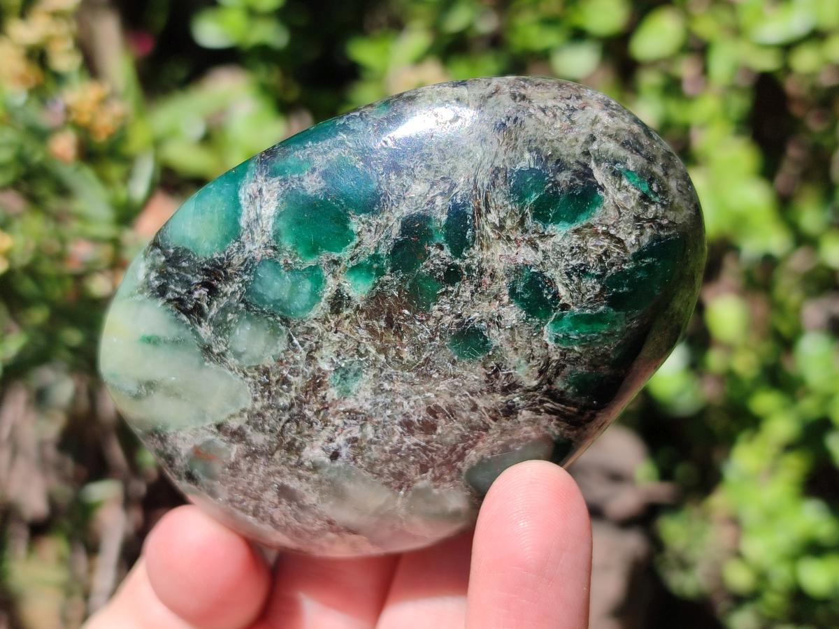 Polished Emerald Mica 'Mutokolite' Free Forms x 6 From Mutoko, Zimbabwe