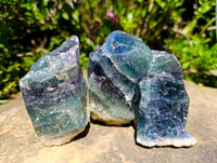 Natural Watermelon Fluorite Cobbed Specimens x 12 From Uis, Namibia
