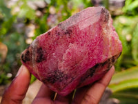 Polished On One Side Rhodonite Nodules x 5 From Ambindavato, Madagascar