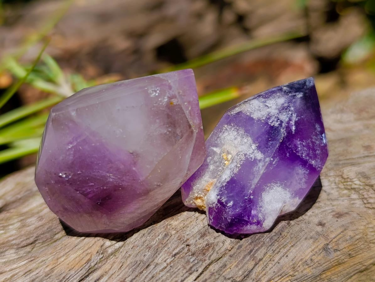 Polished Window Smokey Amethyst Crystals x 35 From Akansobe, Madagascar