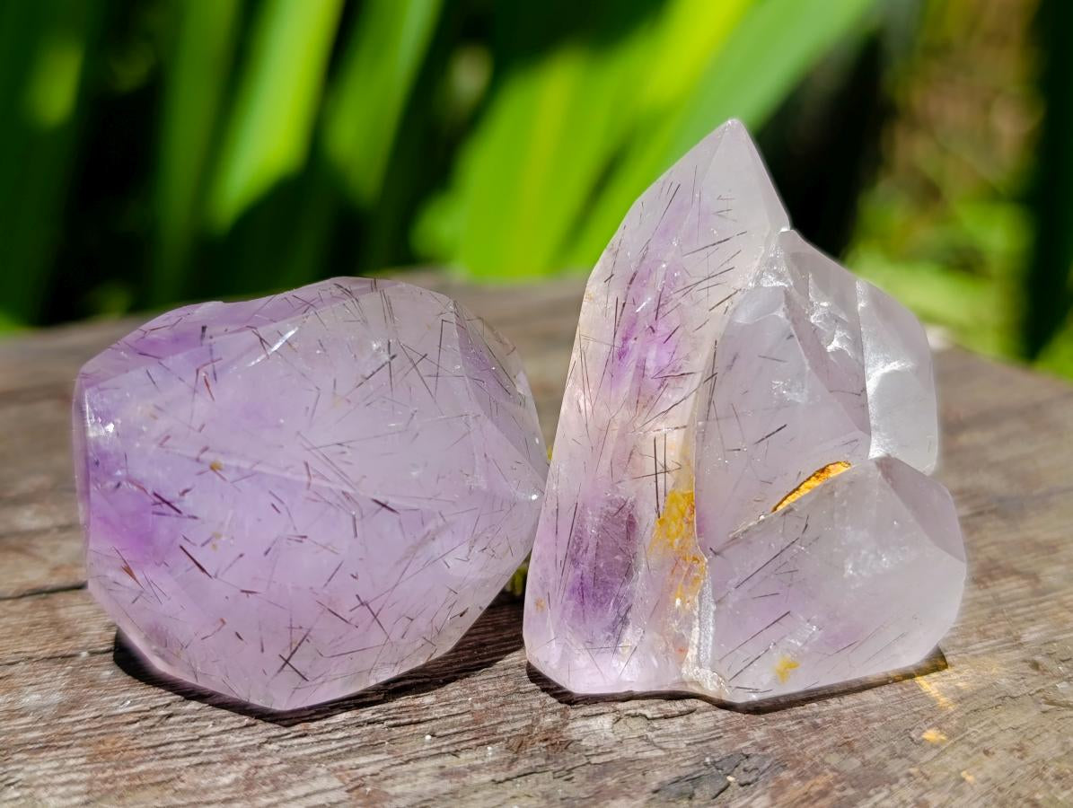 Polished Window Smokey Amethyst Crystals x 35 From Akansobe, Madagascar