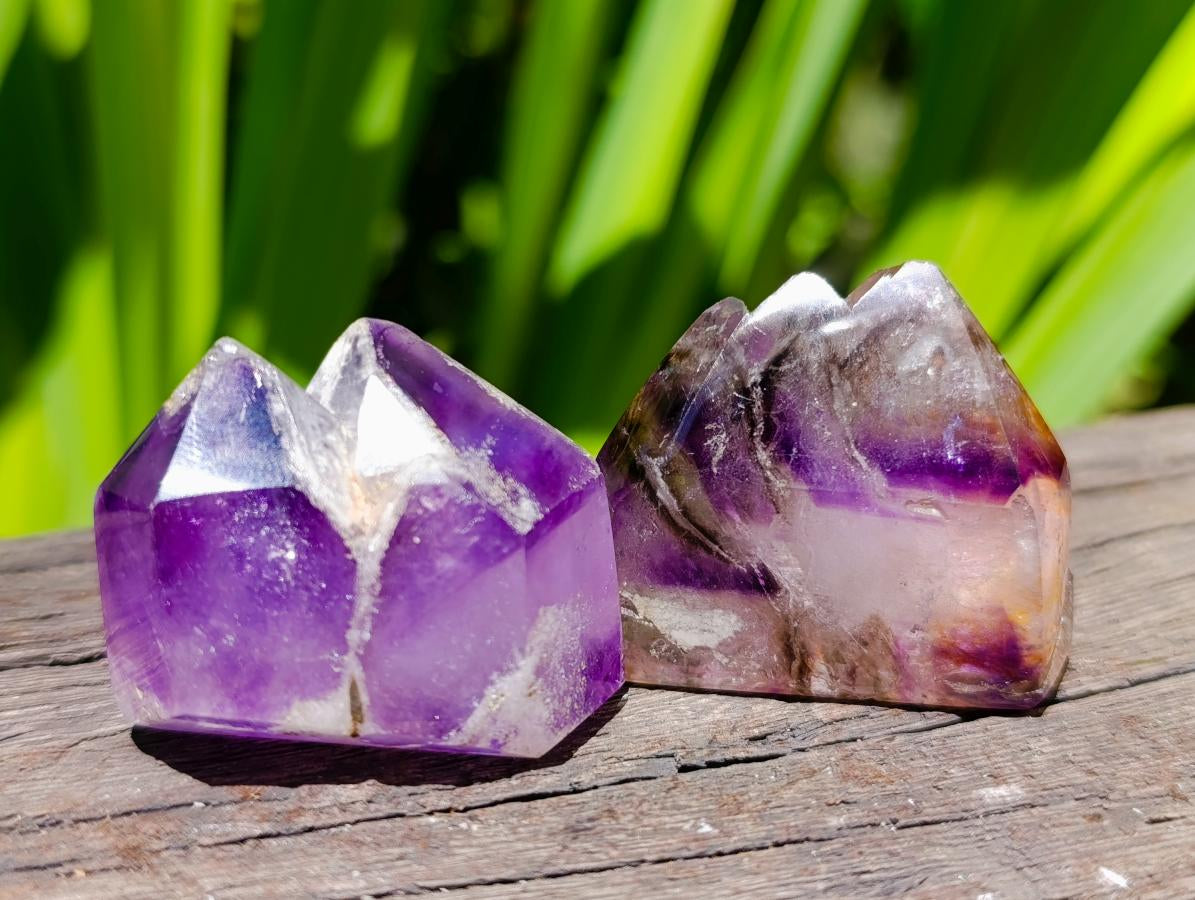 Polished Window Smokey Amethyst Crystals x 35 From Akansobe, Madagascar
