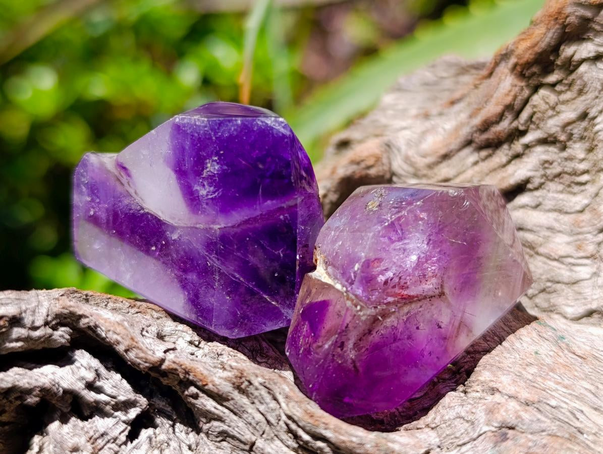 Polished Window Smokey Amethyst Crystals x 35 From Akansobe, Madagascar
