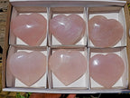 Polished Rose Quartz Hearts x 6 From Madagascar