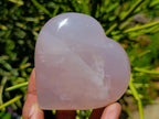 Polished Rose Quartz Hearts x 6 From Madagascar