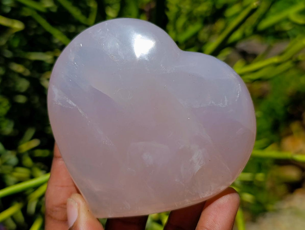 Polished Rose Quartz Hearts x 6 From Madagascar