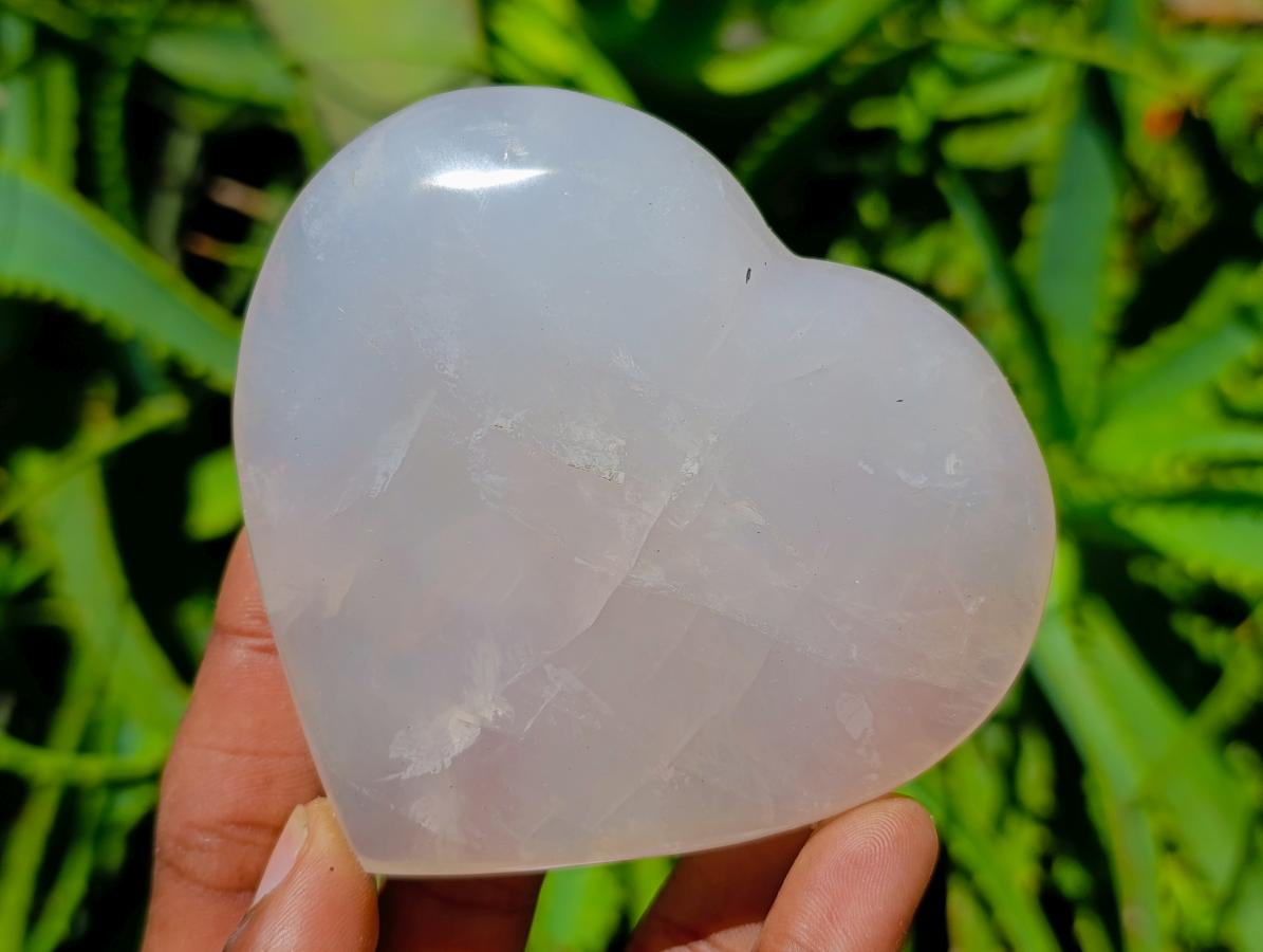 Polished Rose Quartz Hearts x 6 From Madagascar