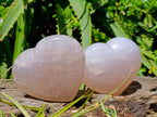 Polished Rose Quartz Hearts x 6 From Madagascar