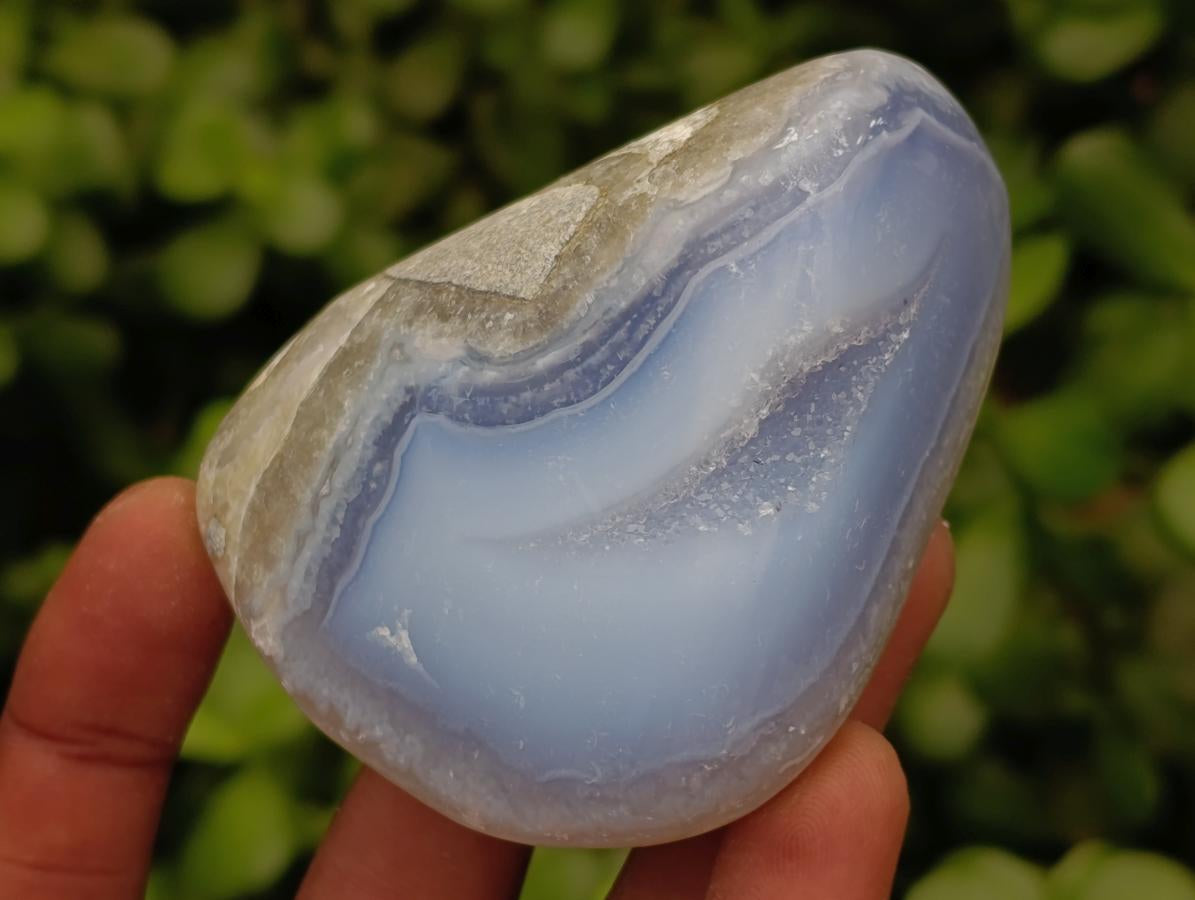 Polished Blue Lace Agate Free Forms x 5 From Nsanje, Malawi
