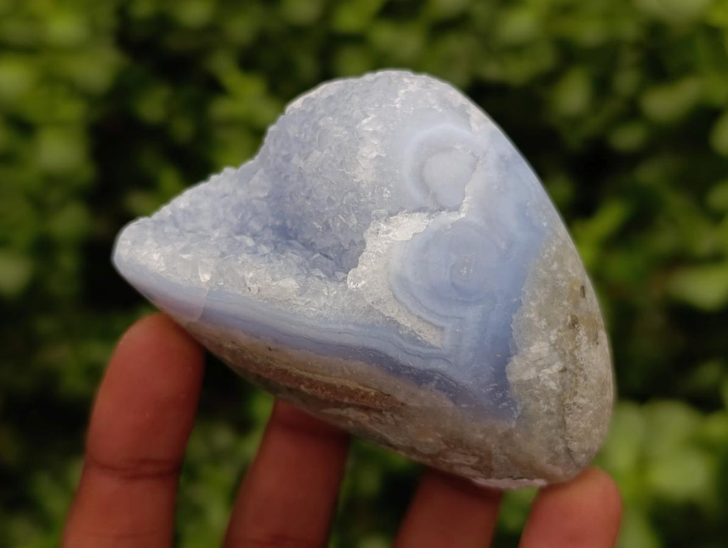 Polished Blue Lace Agate Free Forms x 5 From Nsanje, Malawi