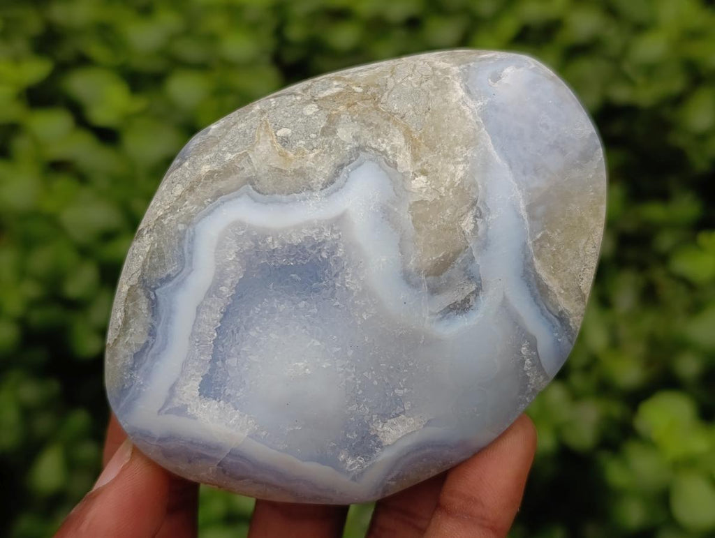 Polished Blue Lace Agate Free Forms x 5 From Nsanje, Malawi