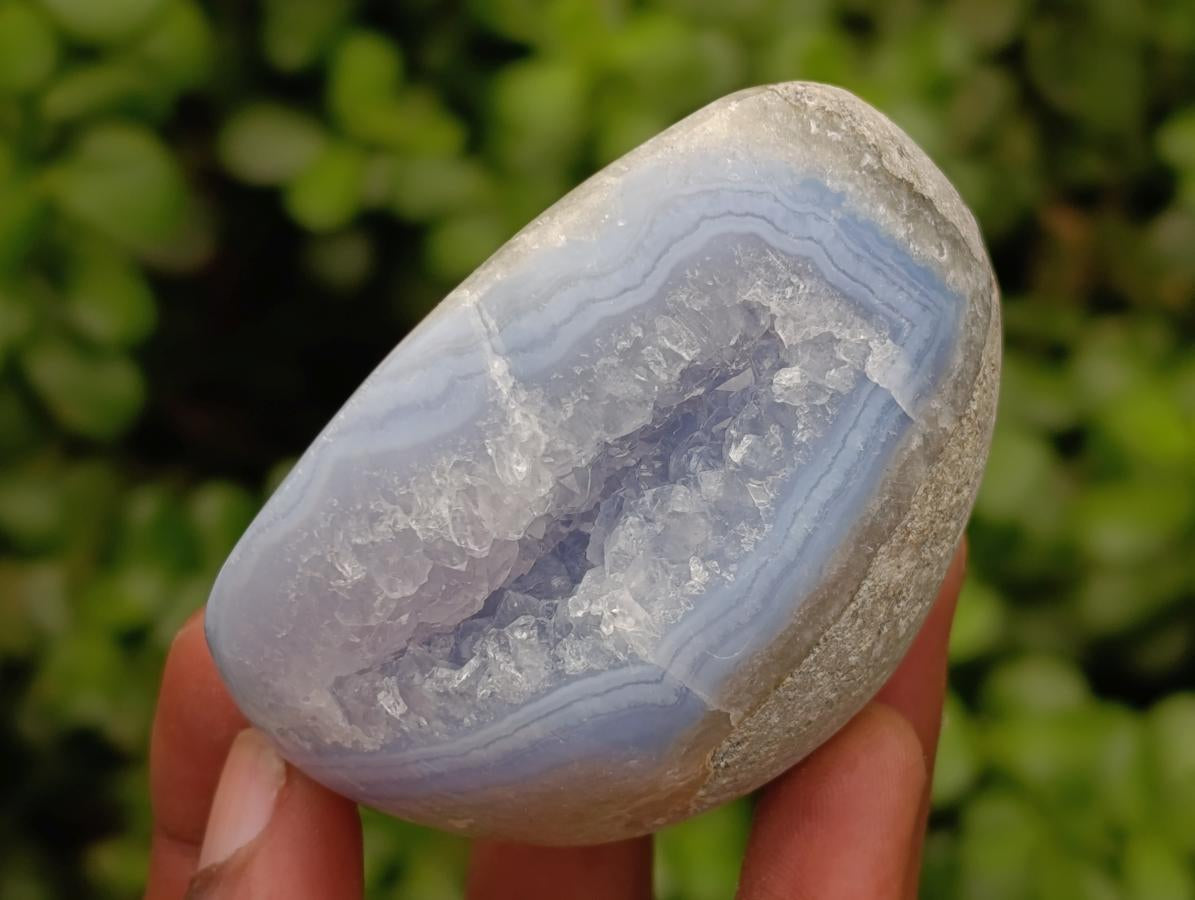 Polished Blue Lace Agate Free Forms x 5 From Nsanje, Malawi