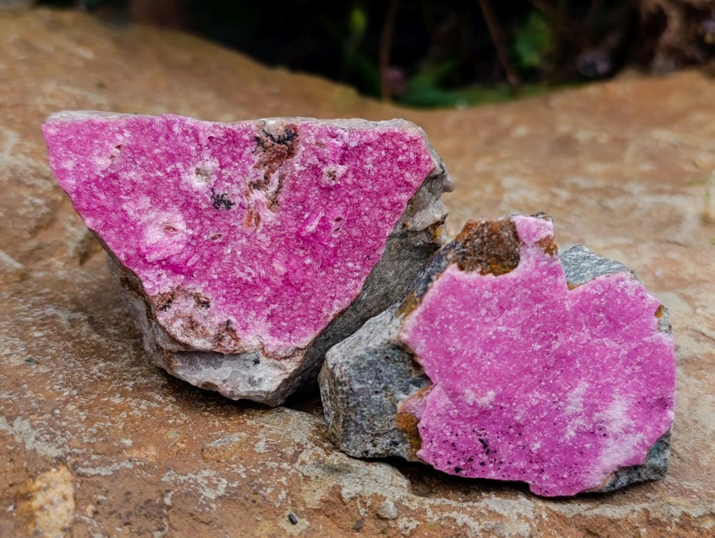 Natural Salrose Cobaltion Dolomite with Malachite Specimens x 12 From Kakanda, Congo - Toprock Gemstones and Minerals 