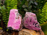 Natural Salrose Cobaltion Dolomite with Malachite Specimens x 12 From Kakanda, Congo