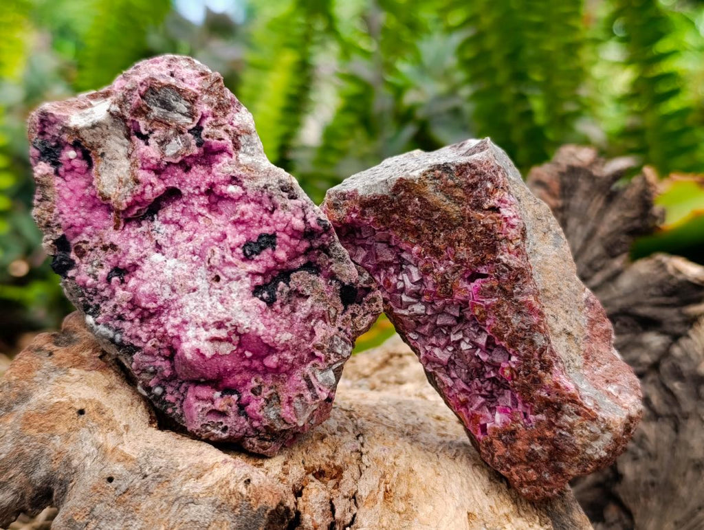 Natural Salrose Cobaltion Dolomite with Malachite Specimens x 12 From Kakanda, Congo - Toprock Gemstones and Minerals 