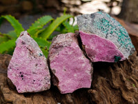 Natural Salrose Cobaltion Dolomite with Malachite Specimens x 12 From Kakanda, Congo