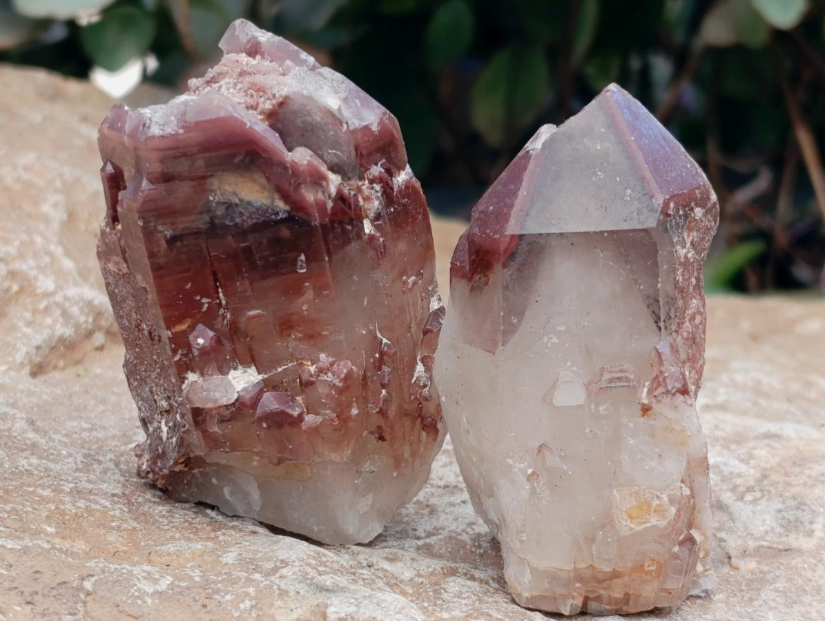 Natural Red Hematoid Quartz Clusters And Crystals x 24 From Karoi, Zimbabwe
