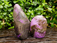 Polished Stichtite Standing Free Forms x 2 From Barberton, South Africa