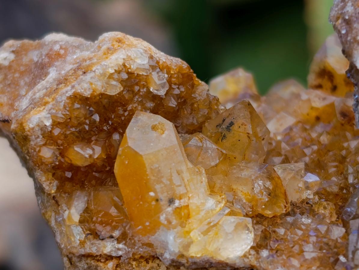 Natural Golden Limonite Quartz Clusters x 6 From Solwezi Zambia