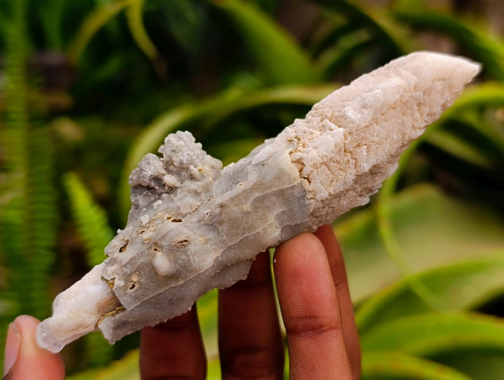 Natural Drusy Quartz Coated Spearhead Calcite Specimens x 12 From Albert's Mountain, Lesotho