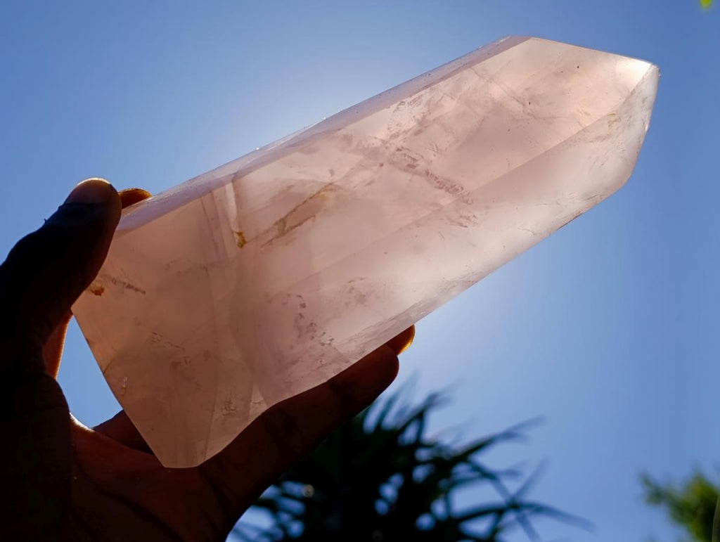 Polished Rose Quartz Crystals x 2 From Madagascar