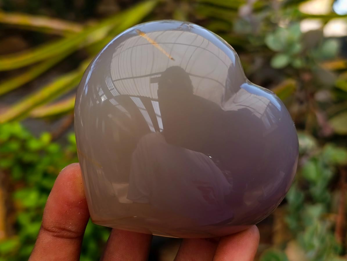 Polished Banded Agate Hearts x 6 From Madagascar