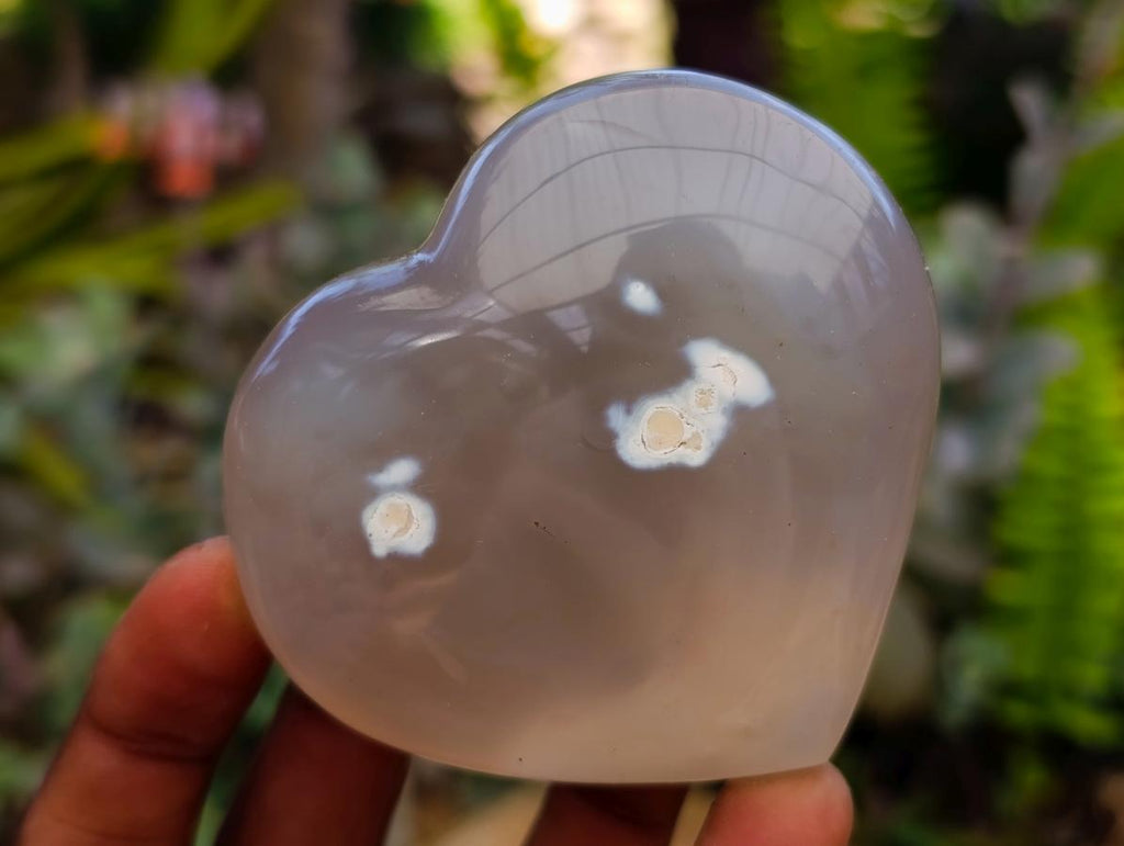 Polished Banded Agate Hearts x 6 From Madagascar