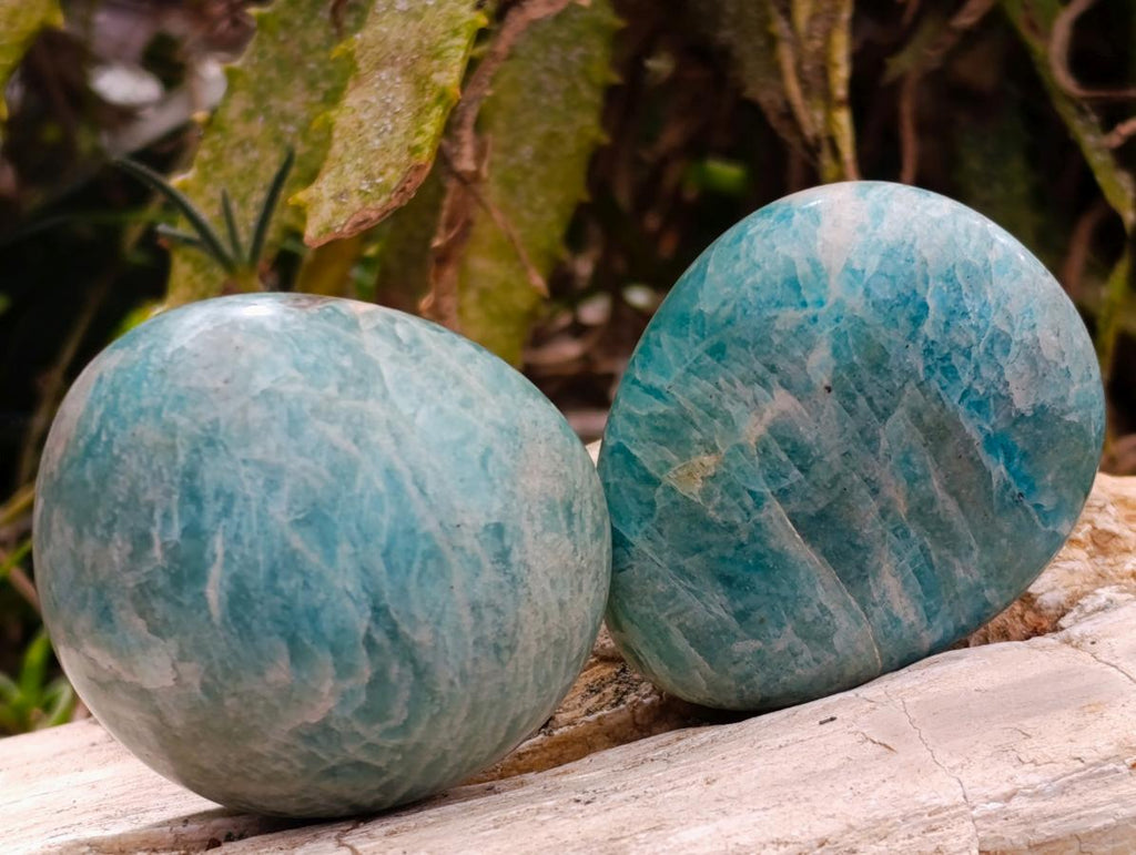 Polished Amazonite Galets x 13 From Madagascar