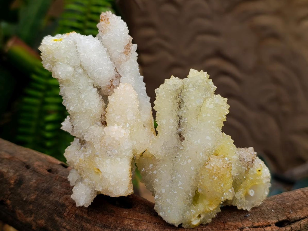 Natural Mountain Snow Quartz Coated Calcite Pseudomorph Cluster Specimens x 6 From Albert's Mountain, Lesotho